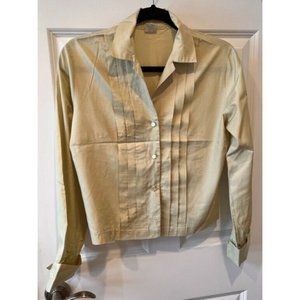 Vintage Blouse Pale Sage Green Long Sleeves Pat McKay Size 36 80s Era